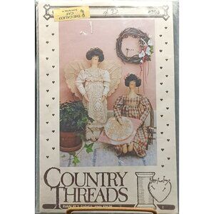 Gloriana #303 Country Threads Doll Pattern For 25" Doll with Dress & Accessories